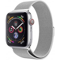 Браслет для Apple Watch Series 4 44-42 мм металлический цвет серебро